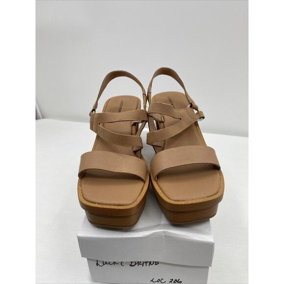 Lucky Brand Marselina Brown Leather Platform Sandal Size 7.5 - Picture 3 of 10